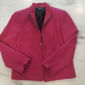 Kasper hot pink zip up jacket blazer
